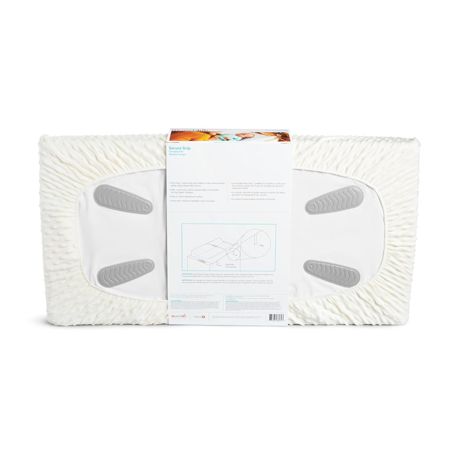 Munchkin Secure Grip Diaper Changing Pad with Cover - Warm White