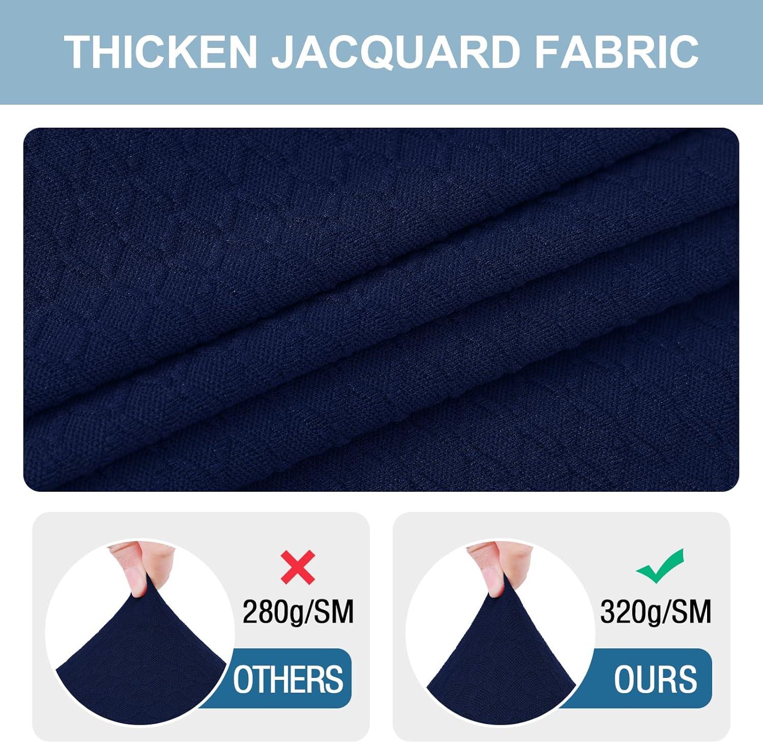 Furrygo Washable 4 Pieces Polyester Dining Chair Slipcovers, Navy