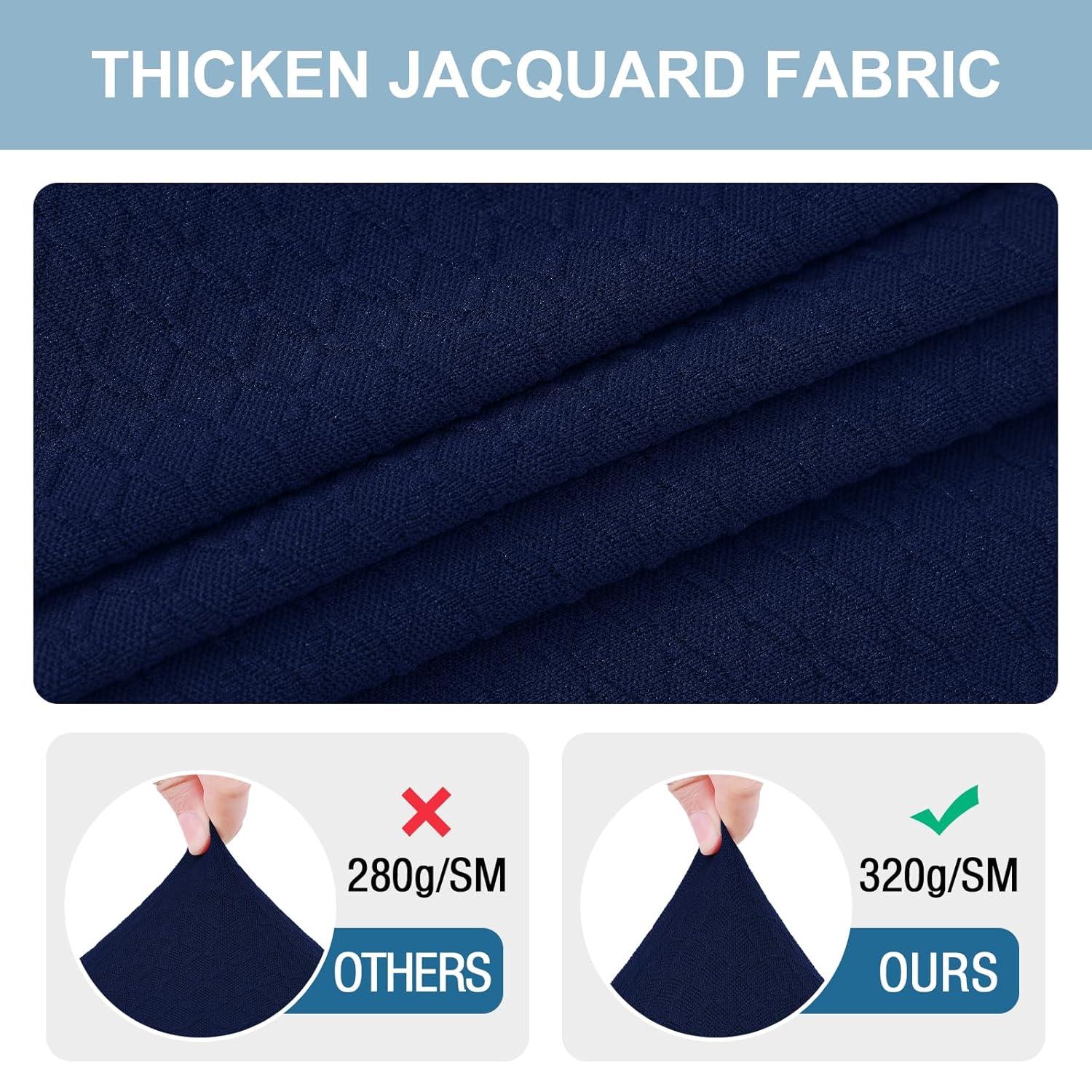 Furrygo Washable 4 Pieces Polyester Dining Chair Slipcovers, Navy