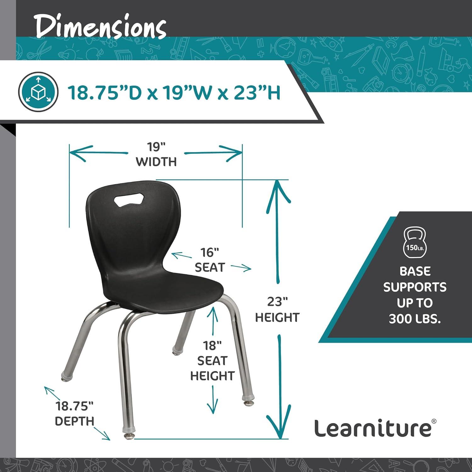 Shapes Series Plastic Stacking Classroom Chairs with Contoured Seats (Set of 4)