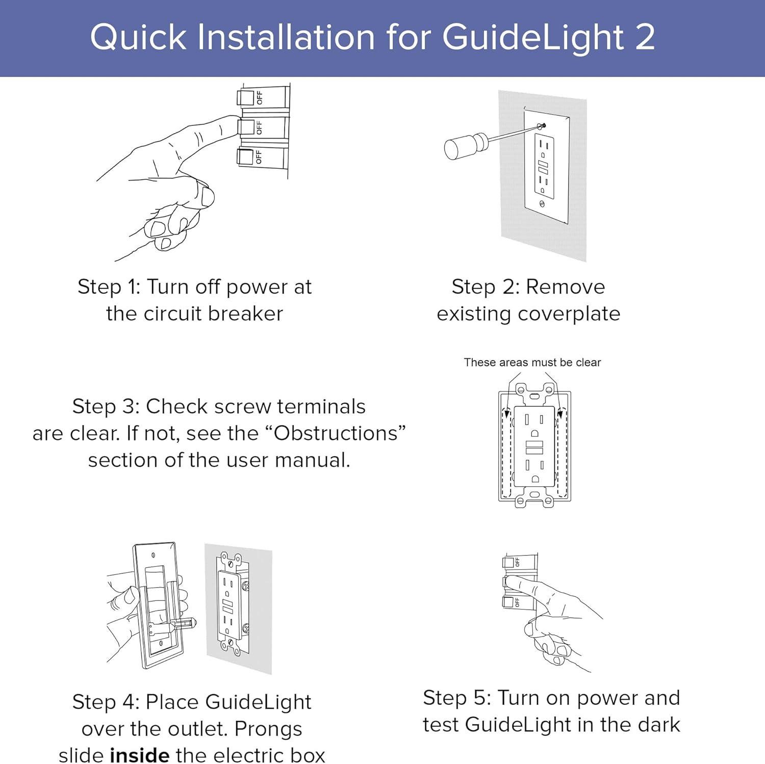 SnapPower GuideLight 2 Wall Plate Night Light - 3 Pack