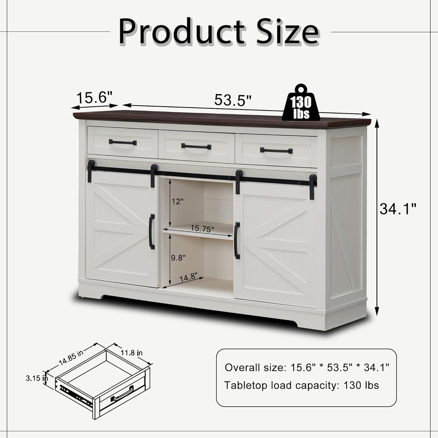 SinCiDo Buffet Cabinet with Storage, 34" Tall Wooden Arched Sideboard Cabinet with/Adjustable Shelf, Fluted Accent Cabinet for Dining Room, Kitchen