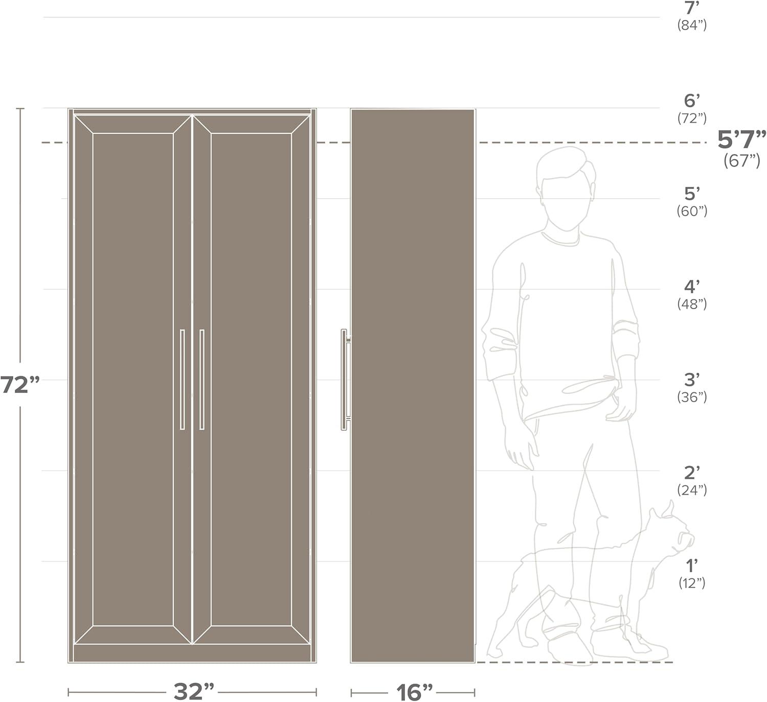 Elite Premium Home Storage Cabinet with Panel Doors 16" D x 32" W x 72" H