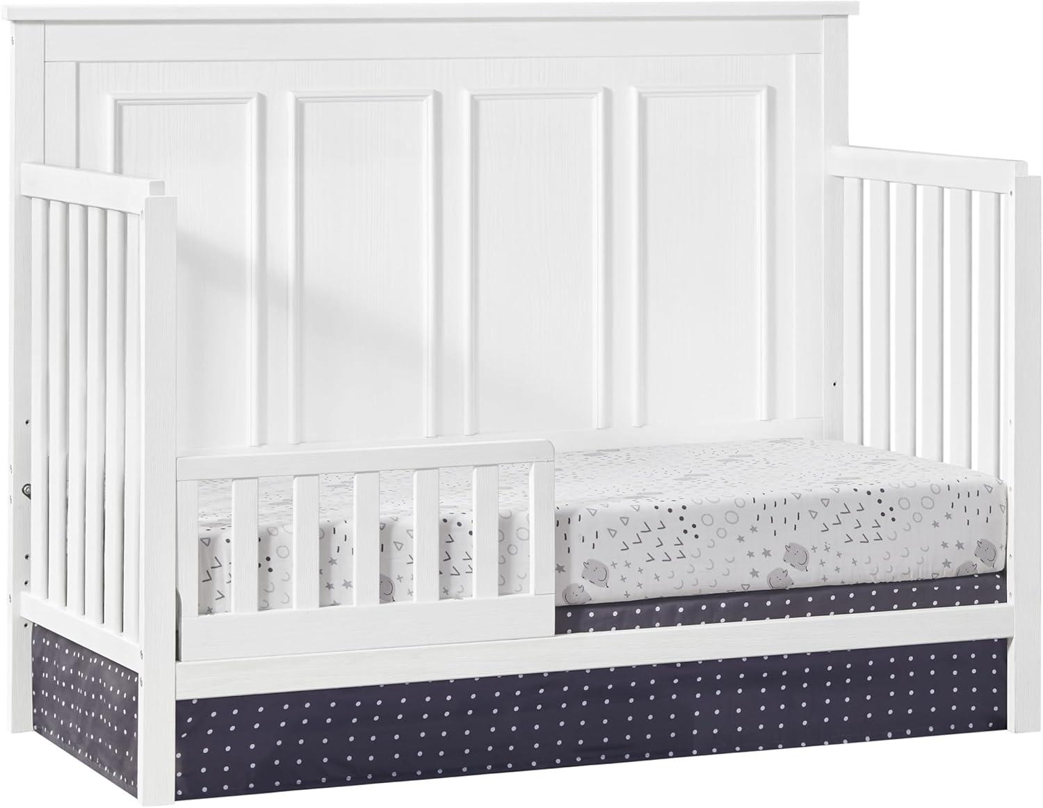 Rustic White Wood Toddler Bed Guard Rail