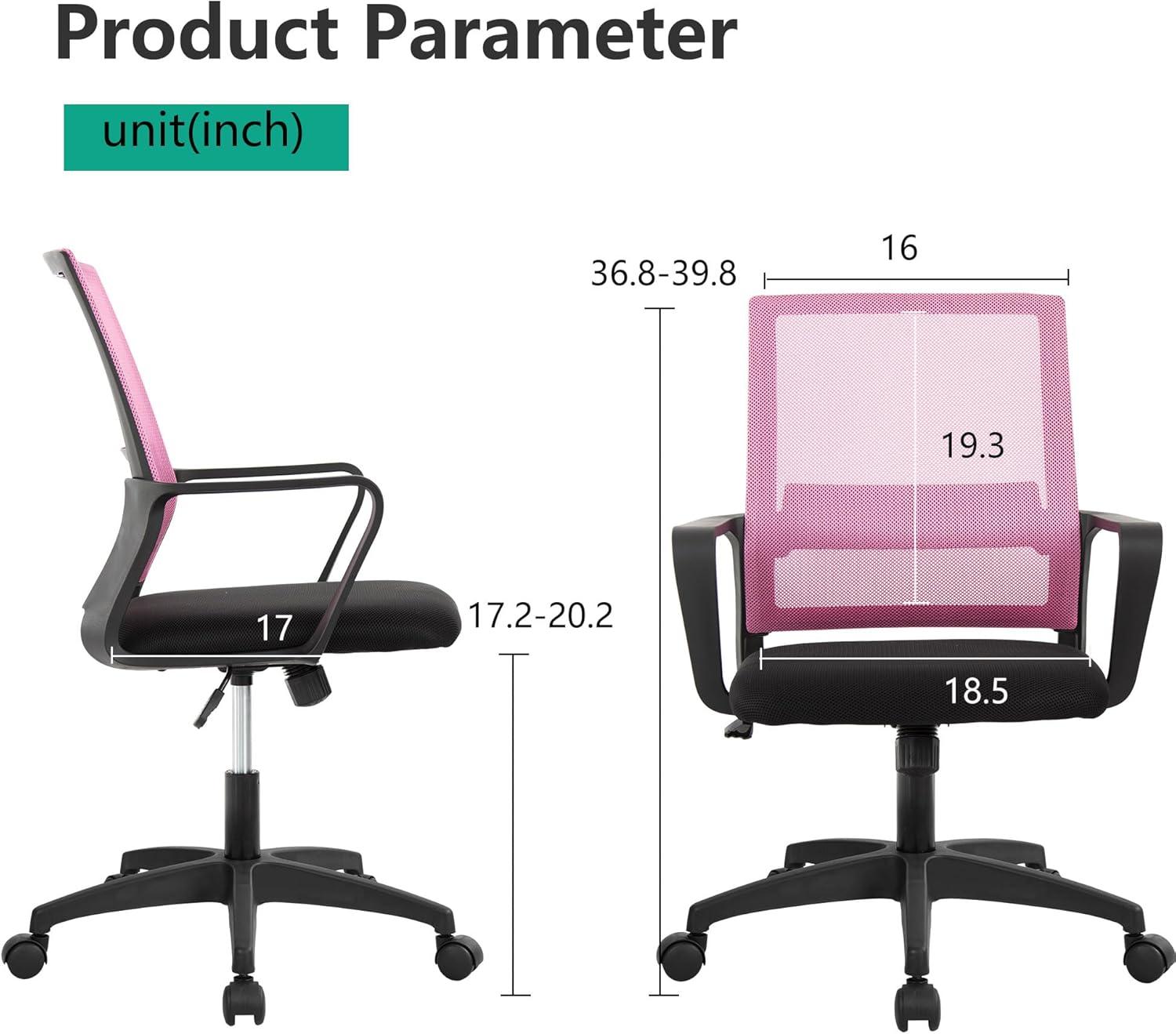 PayLessHere Gaming Chair Ergonomic Computer Chair Office Chair Video Game Chairs with Lumbar Support Desk Chair Armrest Mid Black Cushion Swivel Rolling Chair with Wheels for Home Office (Pink)