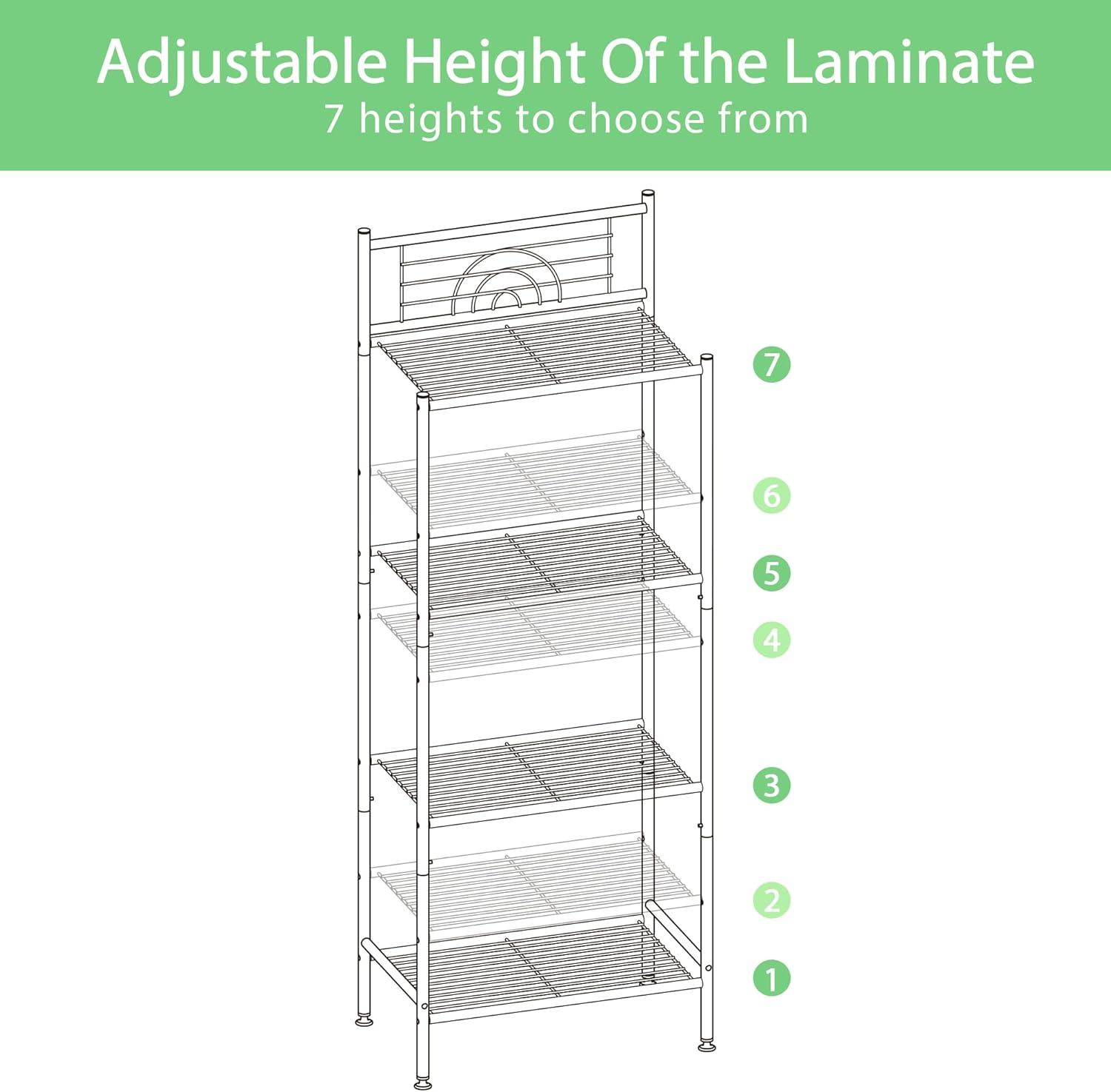 Black Adjustable 4-Tier Metal Wire Storage Shelf