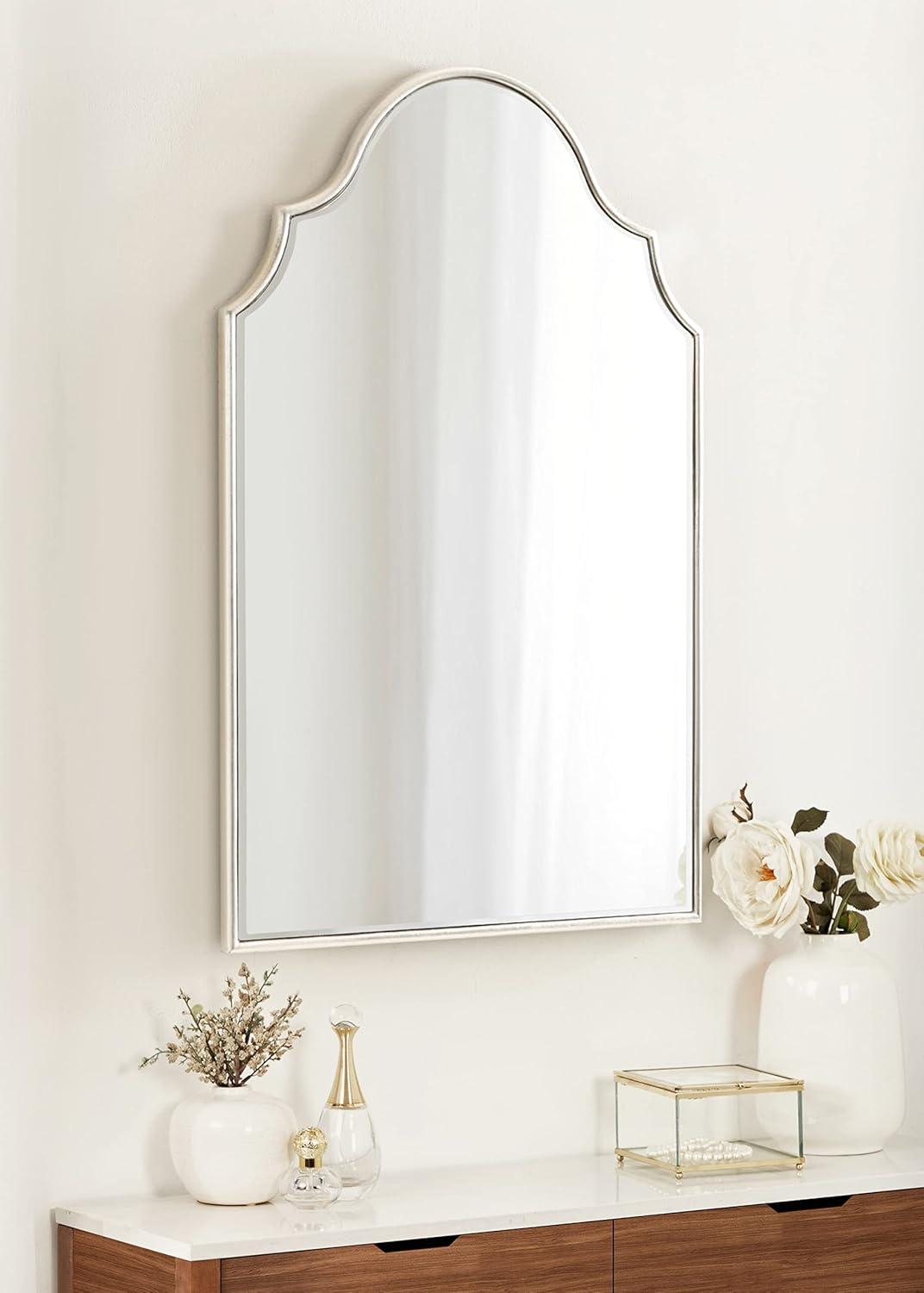 Kate and Laurel Leanna Framed Arch Wall Mirror, 20x30, Silver