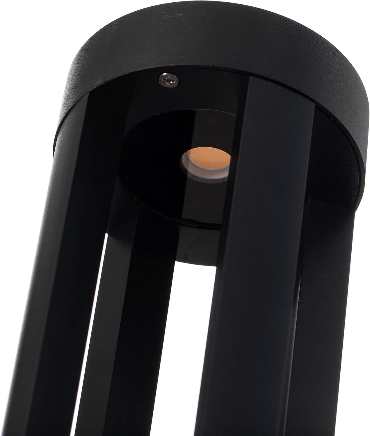 Gardenised Black Integrated LED Metal Bollard Light