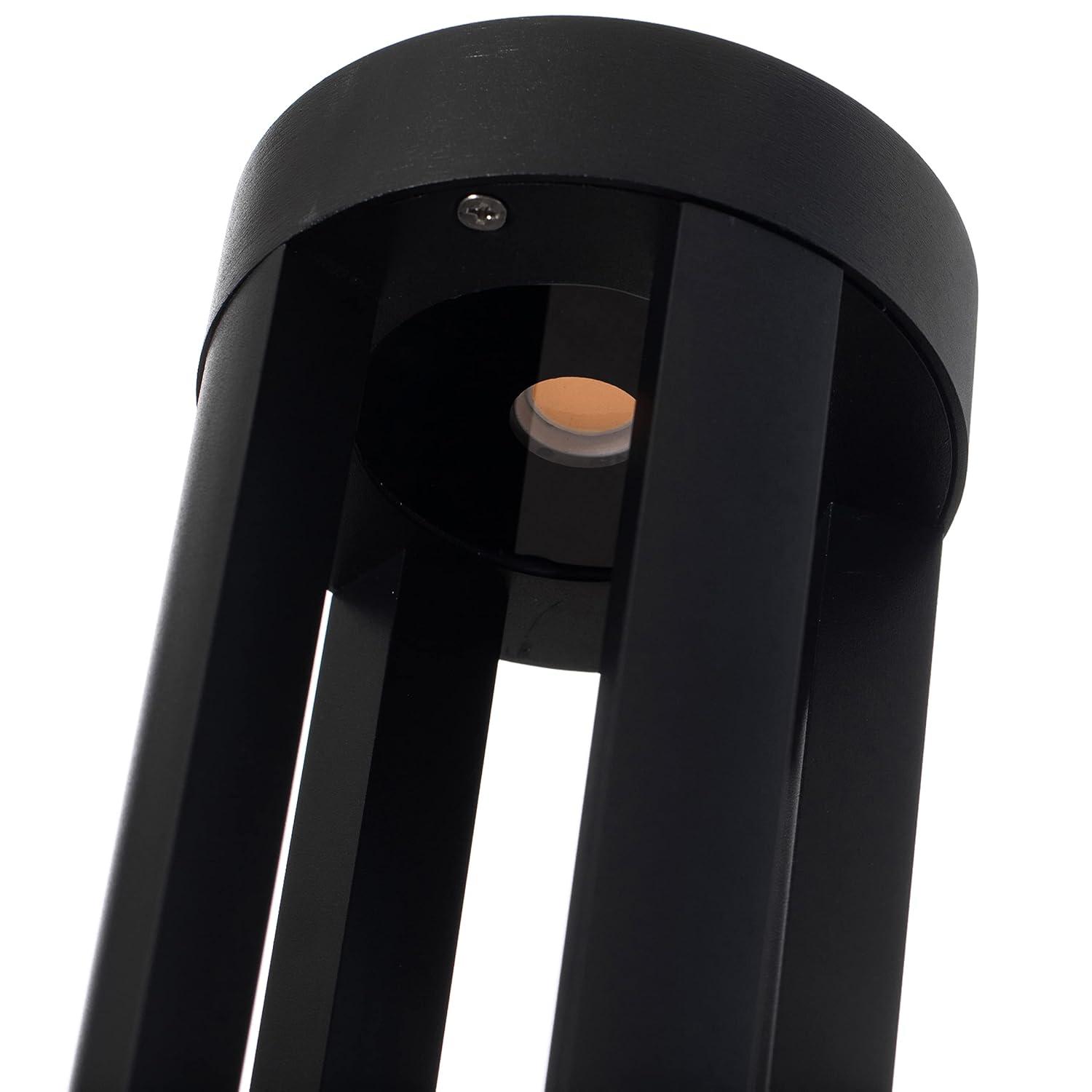 Gardenised Black Integrated LED Metal Bollard Light