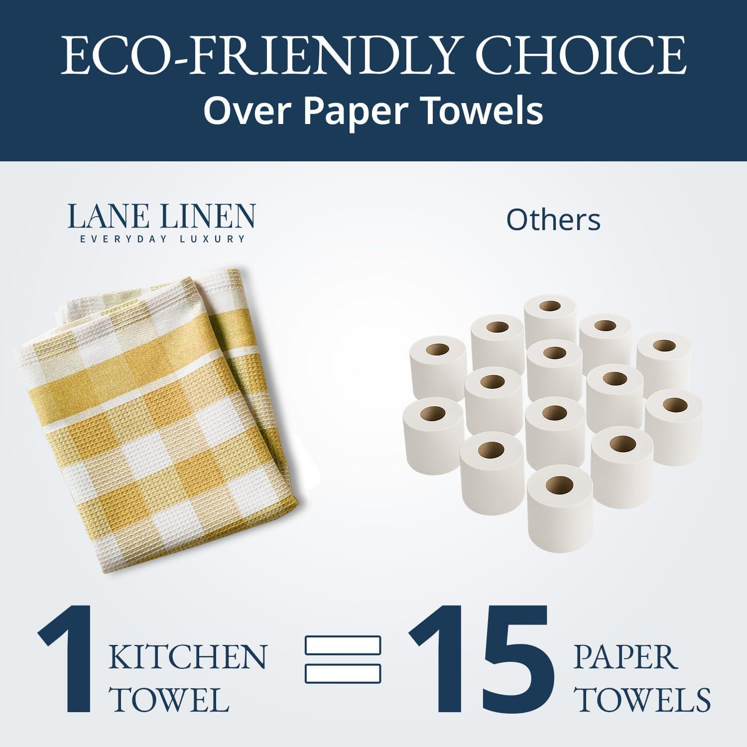 KAF Home Madison Set of 4 Absorbent, Durable and Soft Kitchen Towels | 18" x 28"  - Sunshine