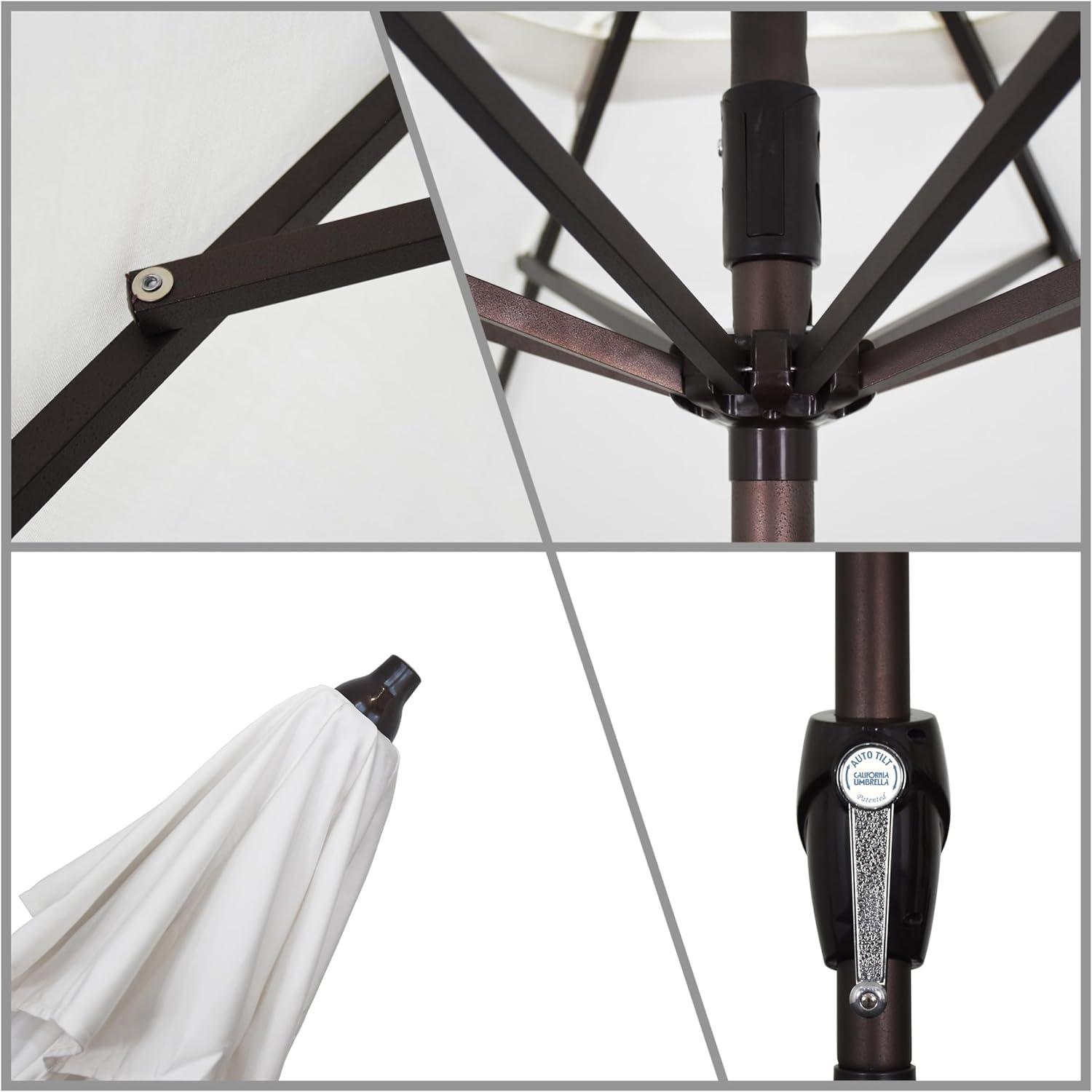 9 ft. Aluminum Auto Tilt Patio Umbrella in White Olefin