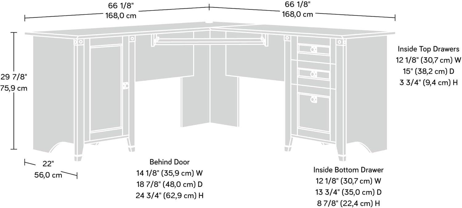 Carson Forge Corner Computer Desk Red - Sauder: Home Office Workstation with CPU Storage & Wire Management