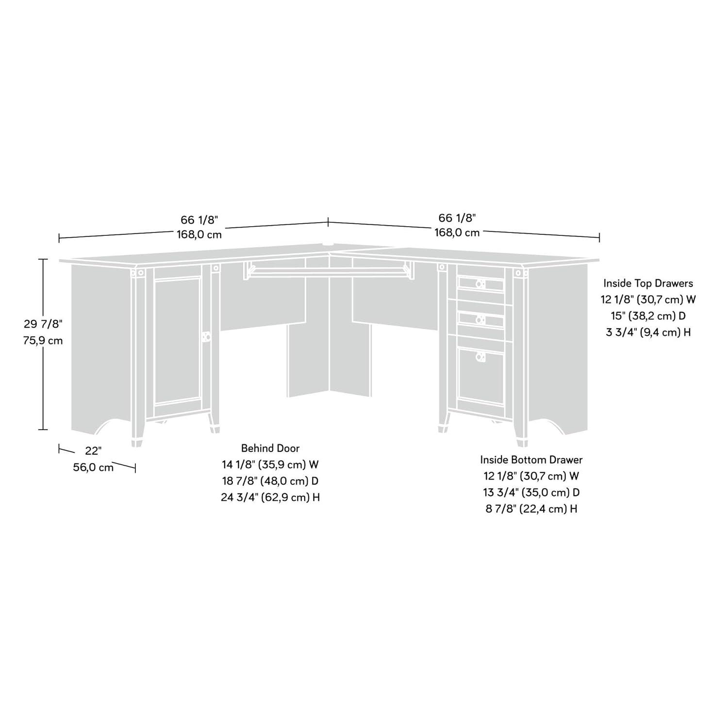 Carson Forge Corner Computer Desk Red - Sauder: Home Office Workstation with CPU Storage & Wire Management