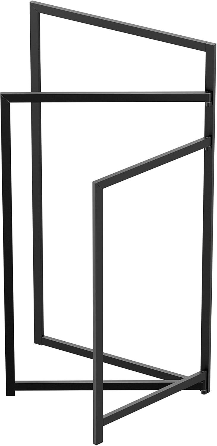 Floorstanding 3-Tier Rectangle Towel Rack, Matte Black