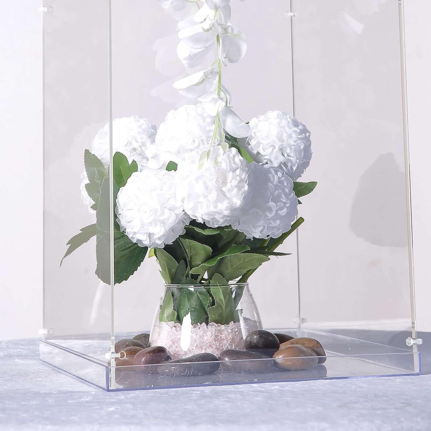 Efavormart 32" Acrylic & Lucite Wedding Decor Ideas Clear Display Box for Centerpieces with Interchangeable Lid and Base