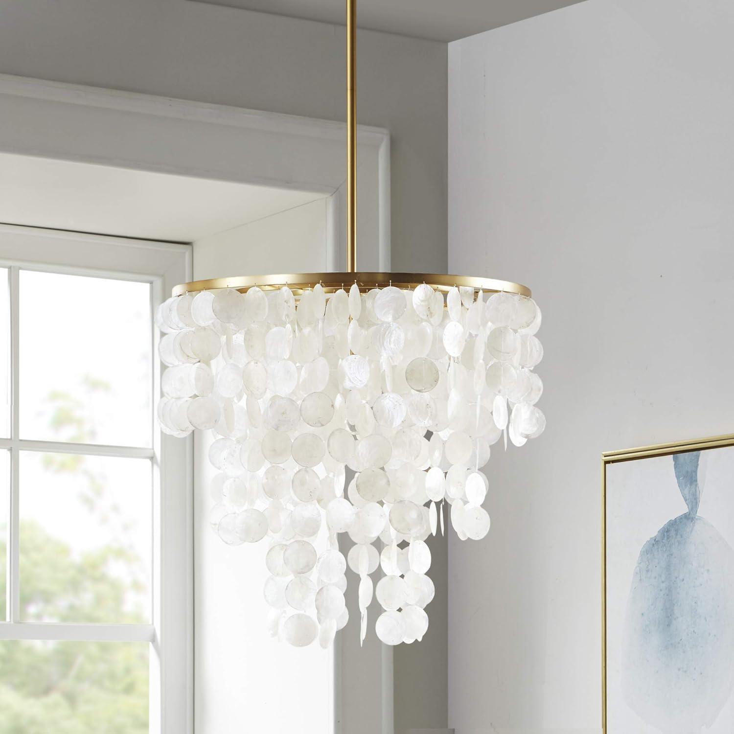 Isla Layered Capiz Seashell Chandelier