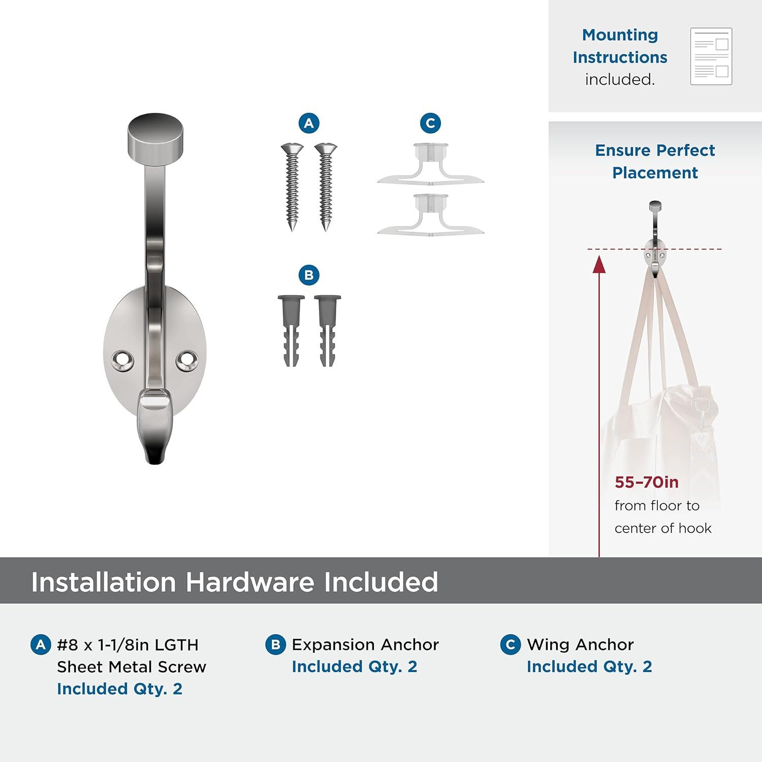 Adare Traditional Double Prong Decorative Wall Hook