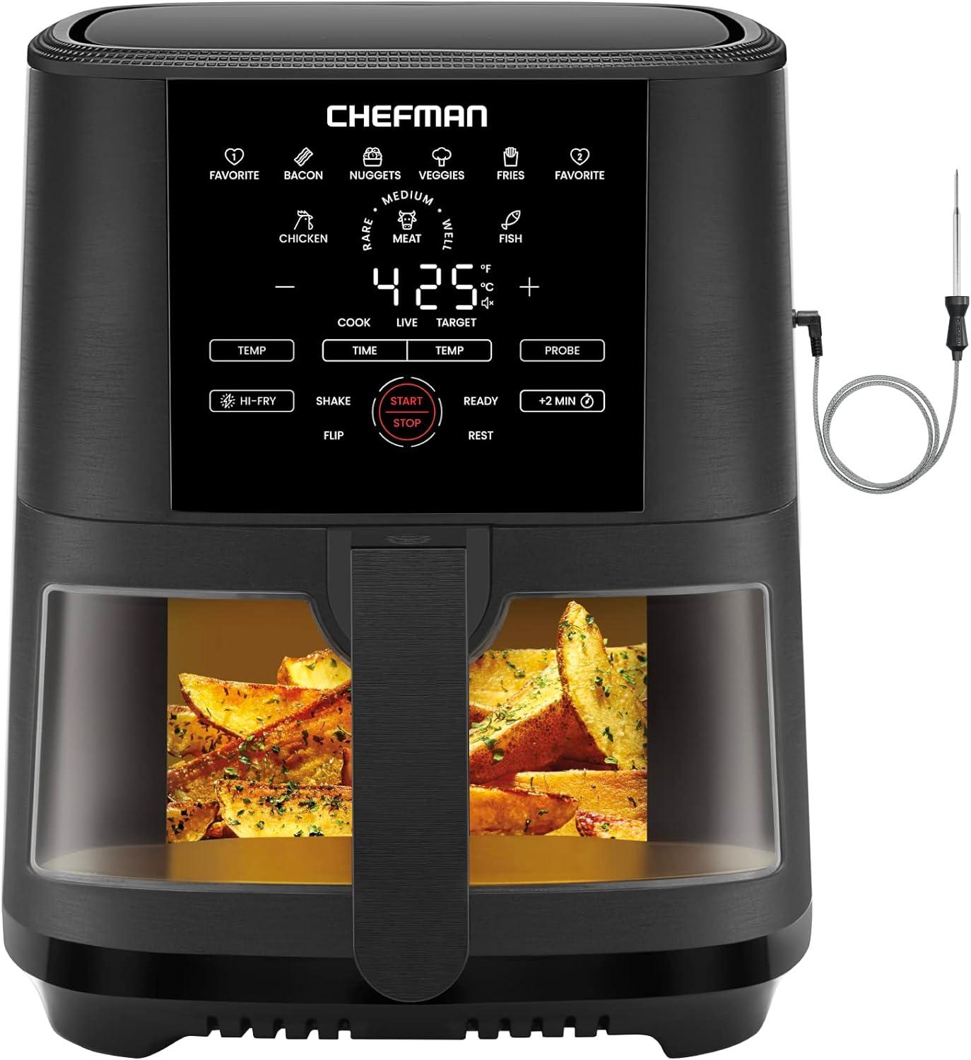 Chefman TurboTouch Easy View Air Fryer, Cook Oil-Free, Convenient Window, 5 Quarts