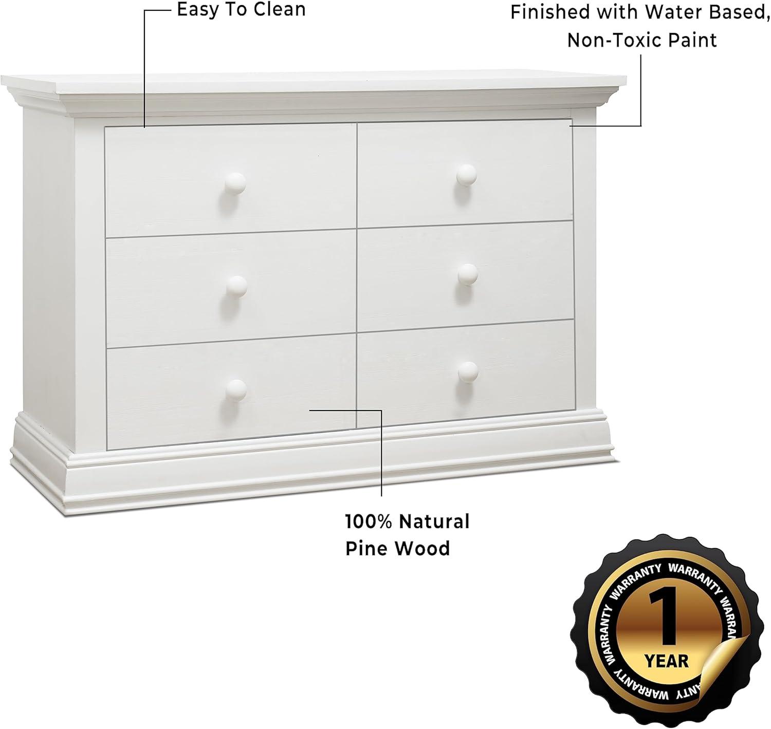 Sorelle Modesto 6 Drawer Double Dresser - White