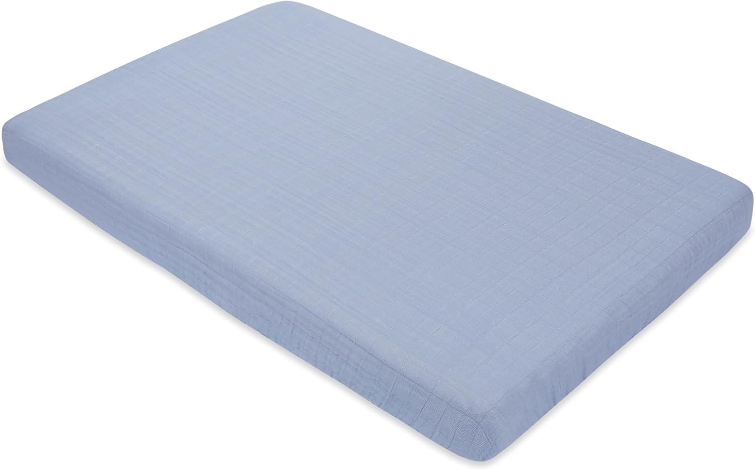 Dewdrop Muslin Mini Crib Sheet