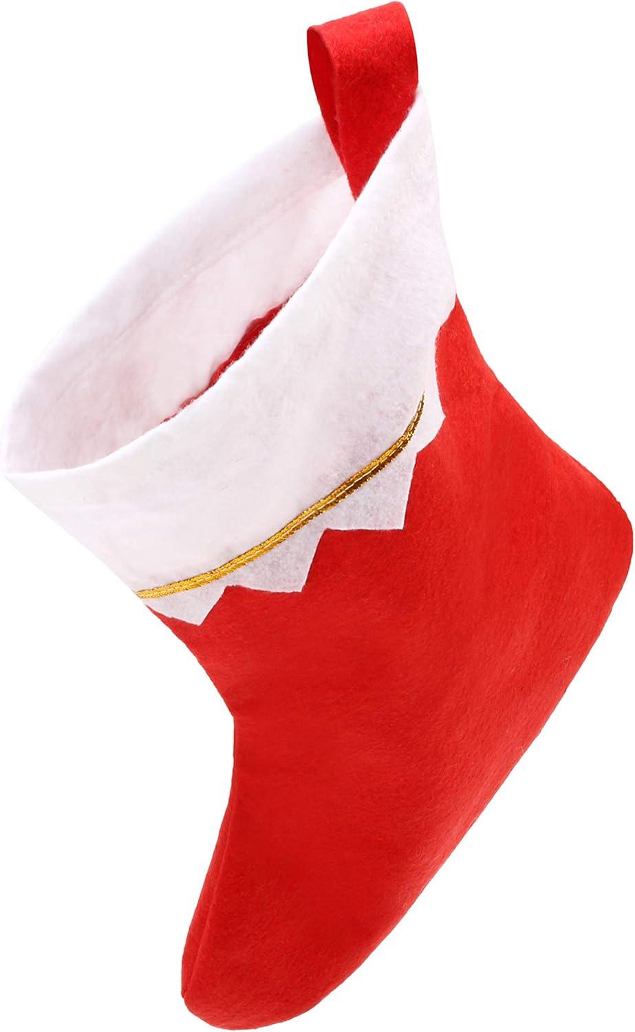 12 Pieces Red Felt Christmas Stockings Christmas Fireplace Hanging Stockings Holiday Decorations Christmas Decorative Stockings