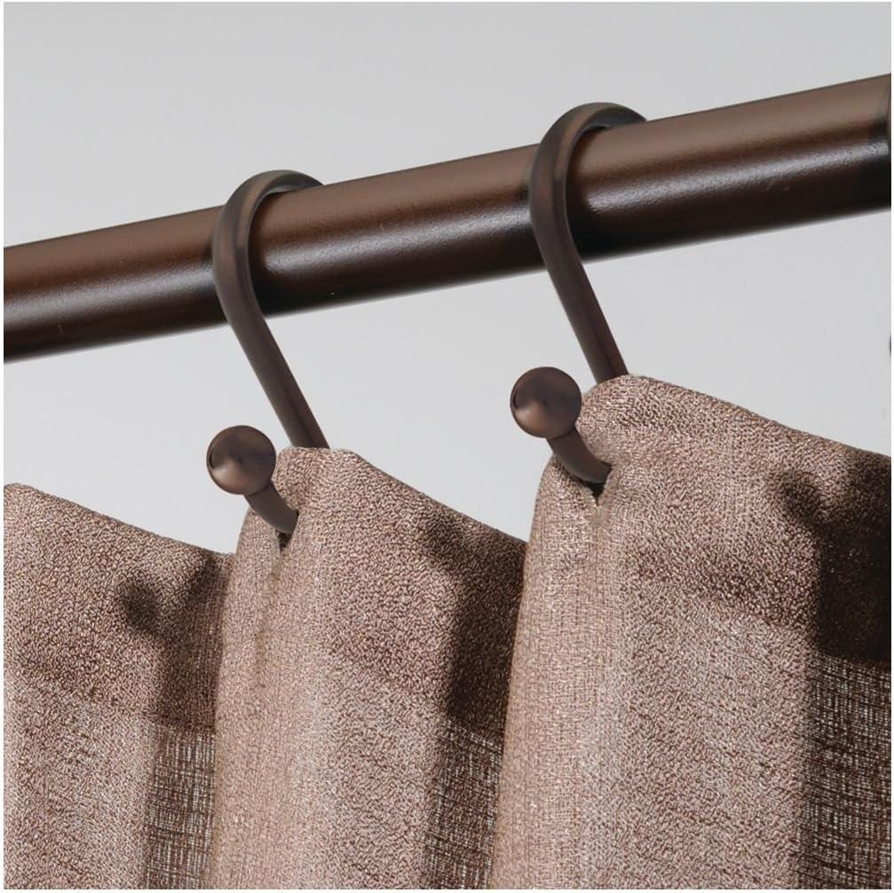 Metal Shower Curtain Hooks, 12, Alloy Steel, Bronze Bronze