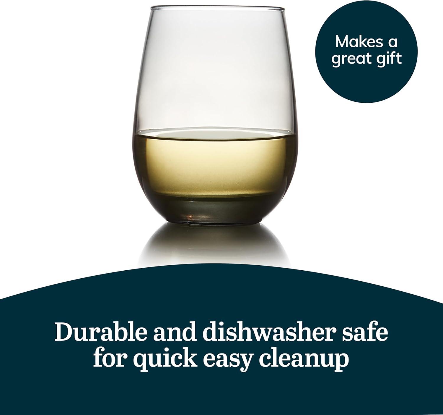 Classic Libbey All-Purpose Stemless Wine Glasses