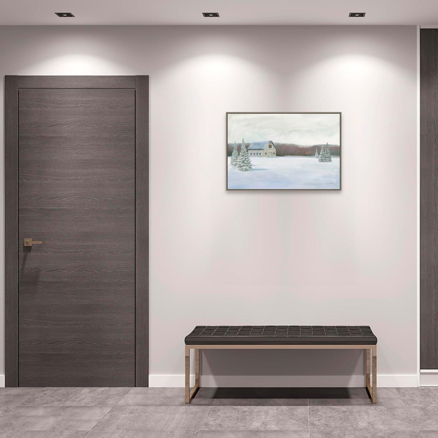 Amanti Art Holiday Winter Barn by James Wiens Canvas Wall Art Print Framed 33-in. x 23-in.