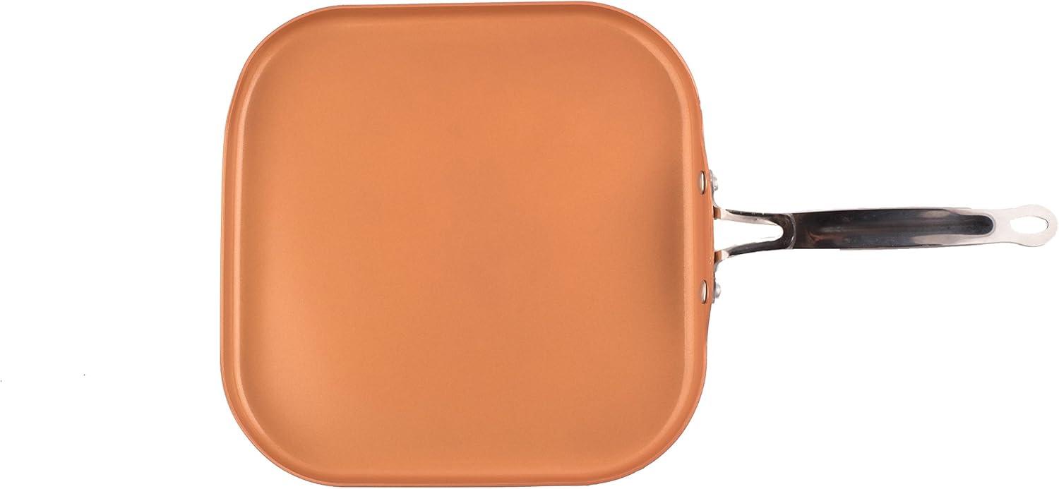 Original Copper Pan Non-Stick Square Griddle Pan, 11?