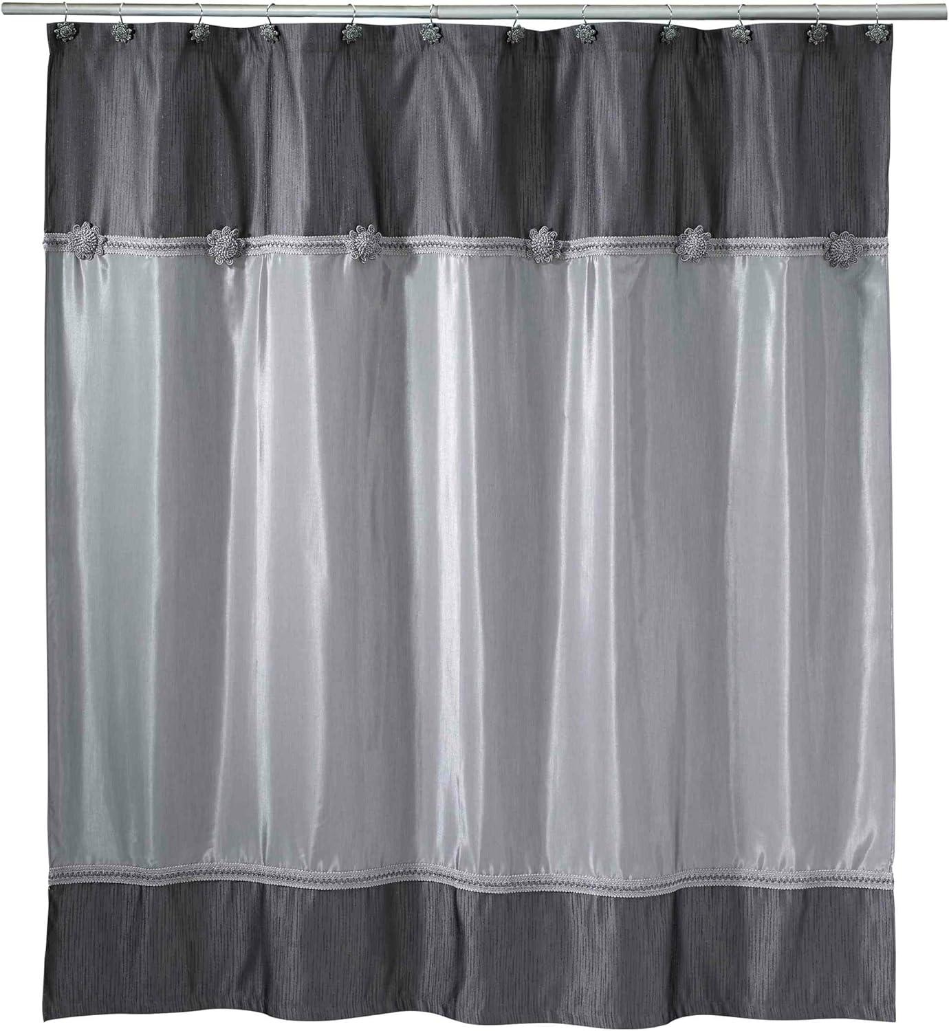 Avanti Linens Braided Medallion Shower Curtain & Hook Set