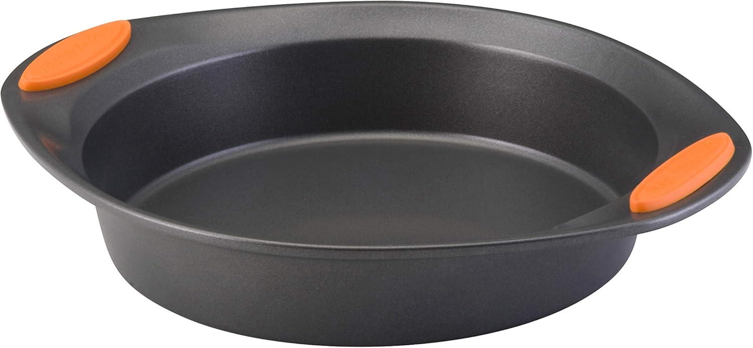 Silver and Orange Nonstick 5-Piece Baking Pan Set