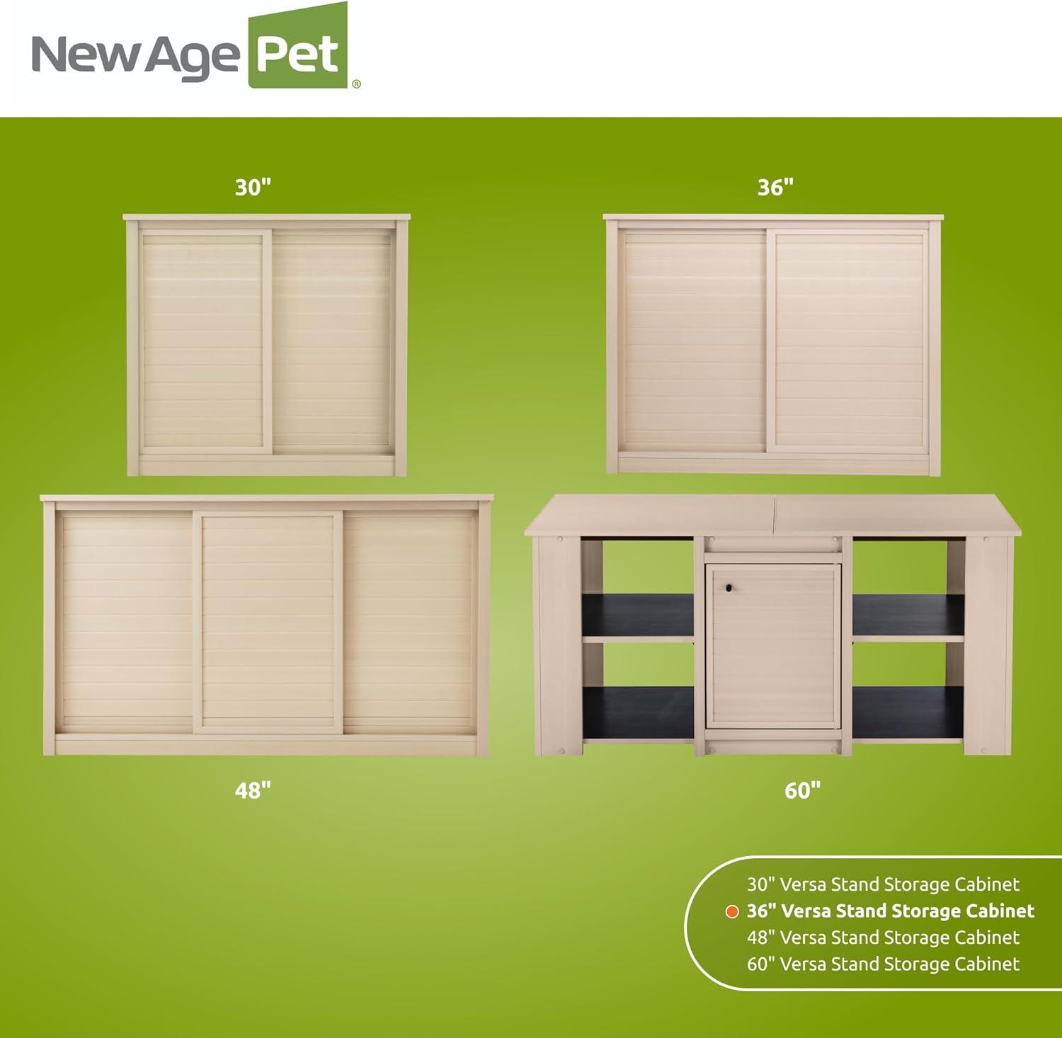 New Age Pet® ECOFLEX® Versa Stand Storage Cabinet for Pets, 36 in. Composite, Non-Toxic, Easy Assembly, Ideal for Extra Bedding, Food, Toys, Accessories Storage