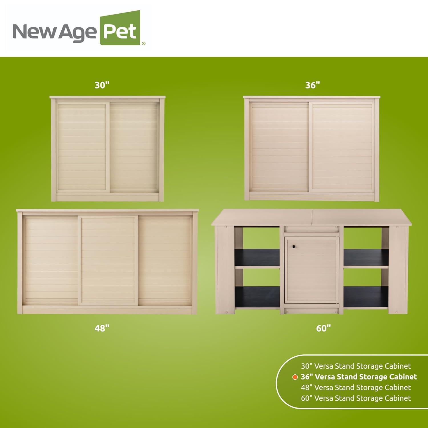New Age Pet® ECOFLEX® Versa Stand Storage Cabinet for Pets, 36 in. Composite, Non-Toxic, Easy Assembly, Ideal for Extra Bedding, Food, Toys, Accessories Storage
