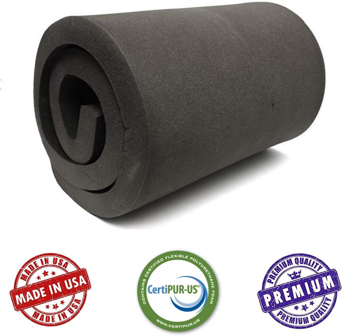 Charcoal CertiPUR-US Rubber Foam Sheet Cushion 2" x 24" x 72"