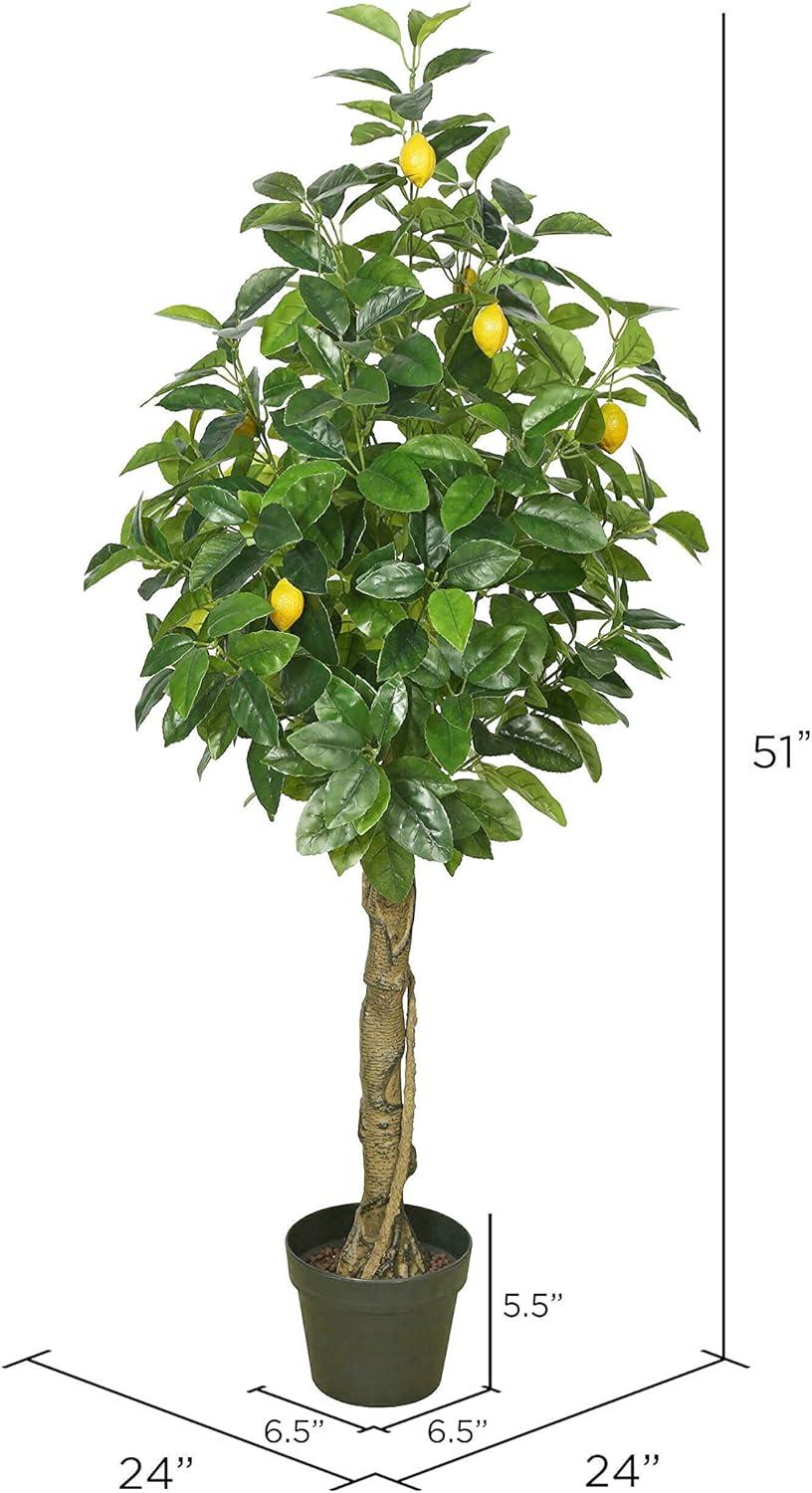 Lifelike Lemon Tree in Pot - 51" Real Touch Faux Plant