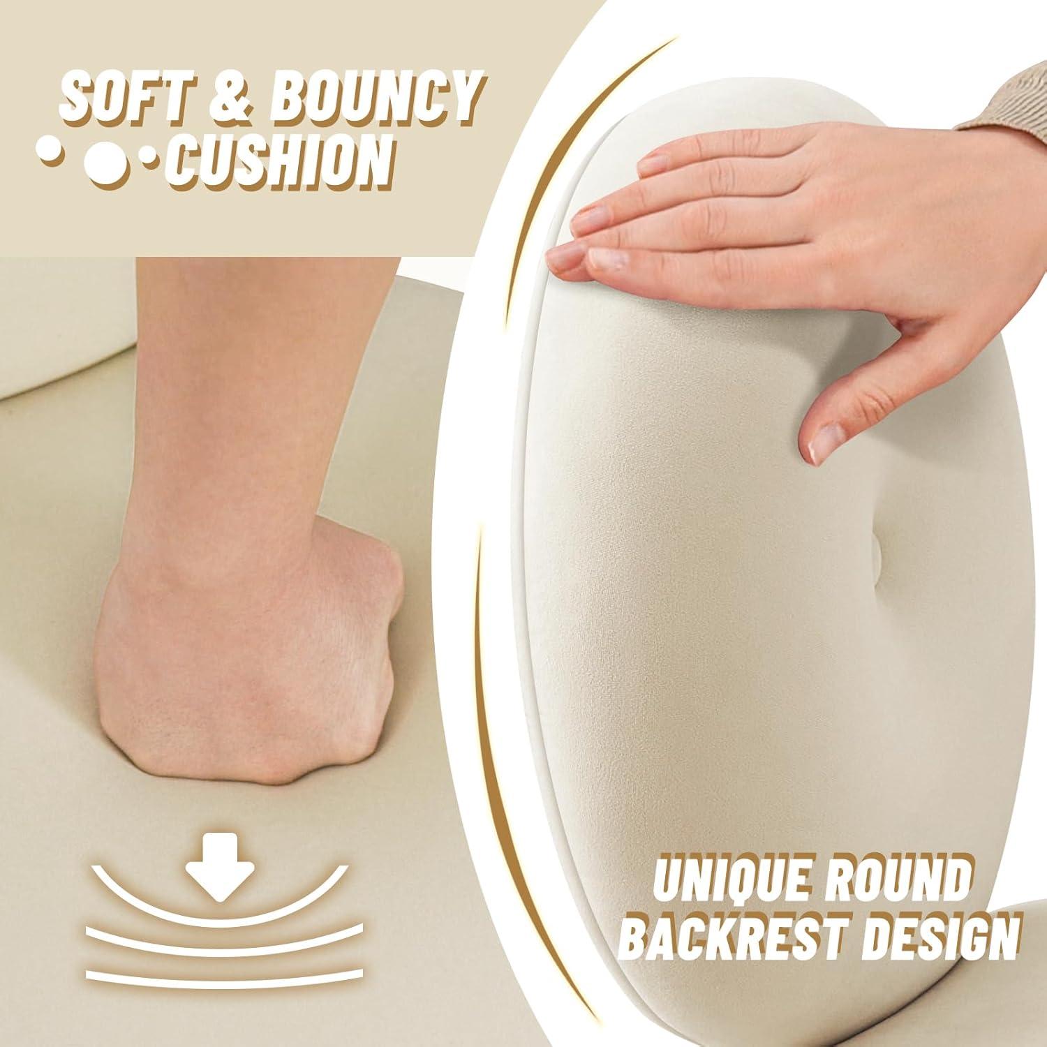 Furniliving Modern Accent Chairs, Vanity Chair with Gold Legs, Footrest Stool for Living Room, Khaki