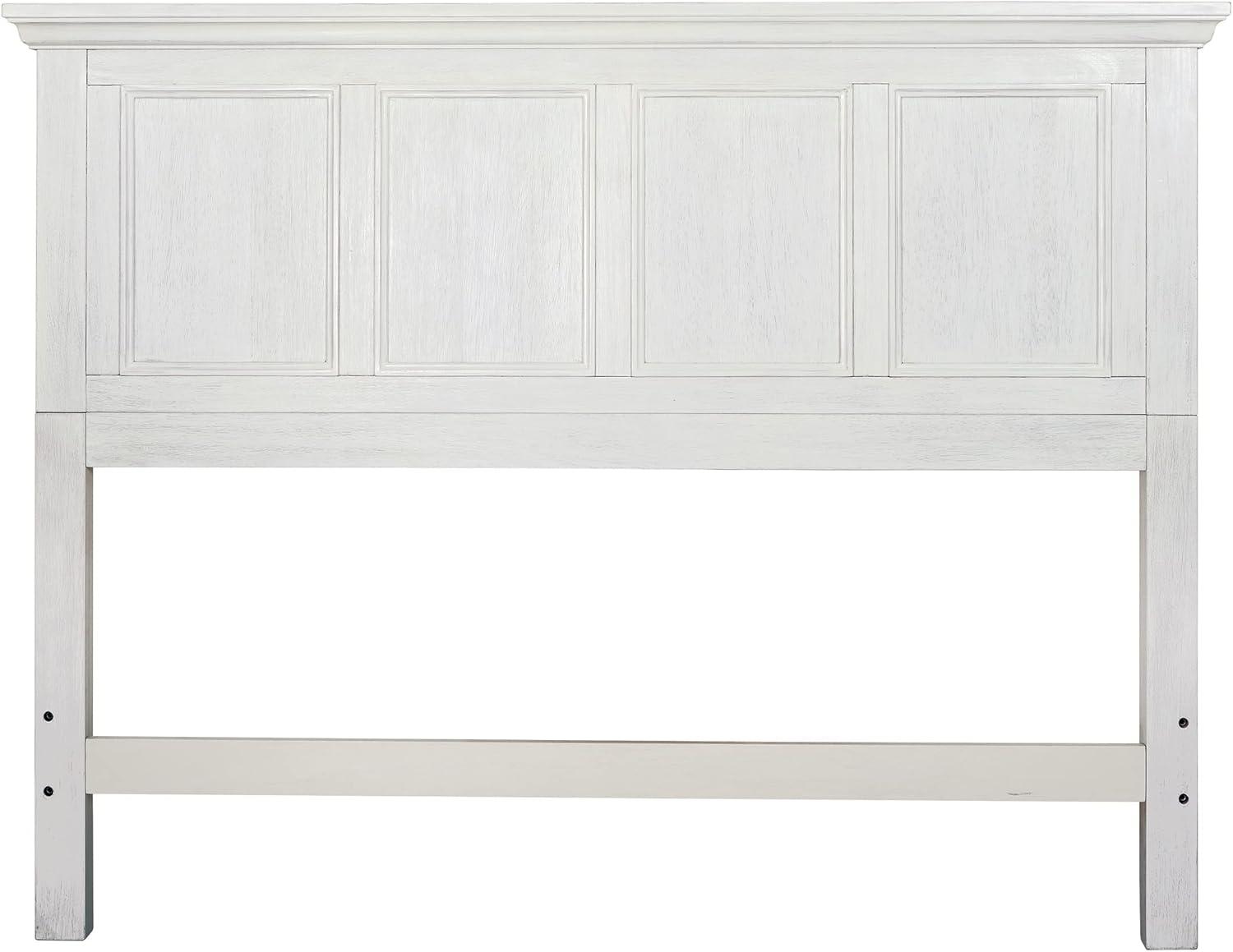 Farmhouse Basics Queen Bed Headboard in Rustic White  Engineered Wood