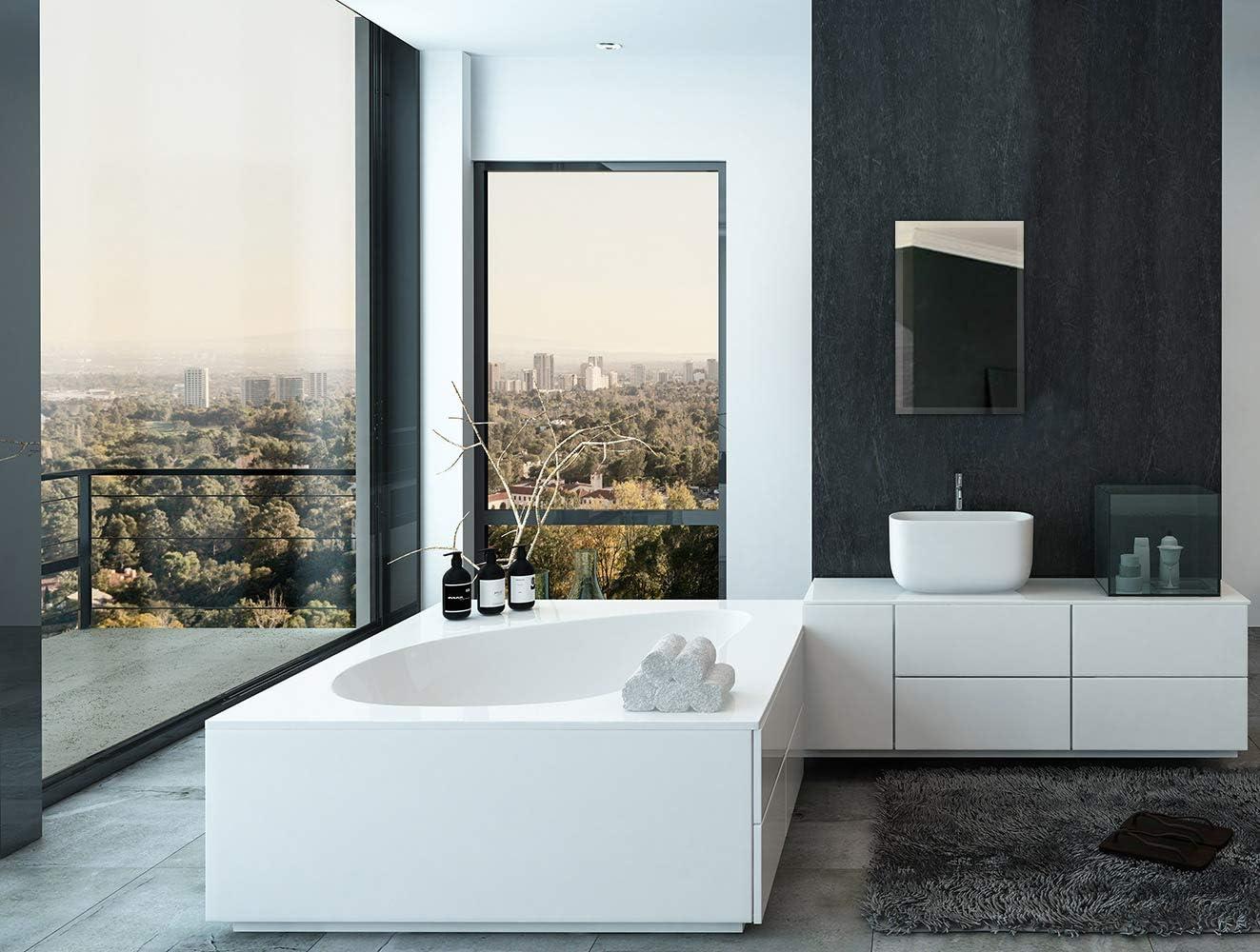 Hamilton Hills New Frameless Lightweight Beveled Mirror 30" x 40 Wall Mirror for Bathroom Vanity with Bevel