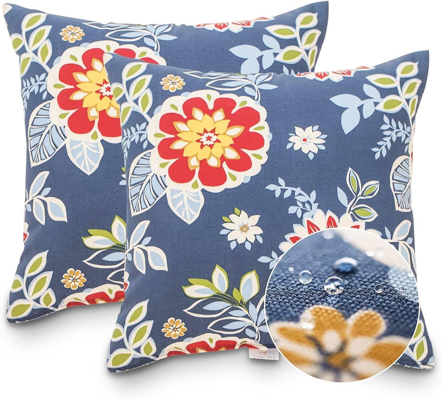 JMGBird Outdoor Pillows Waterproof Set of 2 Outdoor Pillow 18×18 Inch Outdoor Throw Pillows for Patio Furniture, Bed, Couch, and Sofa