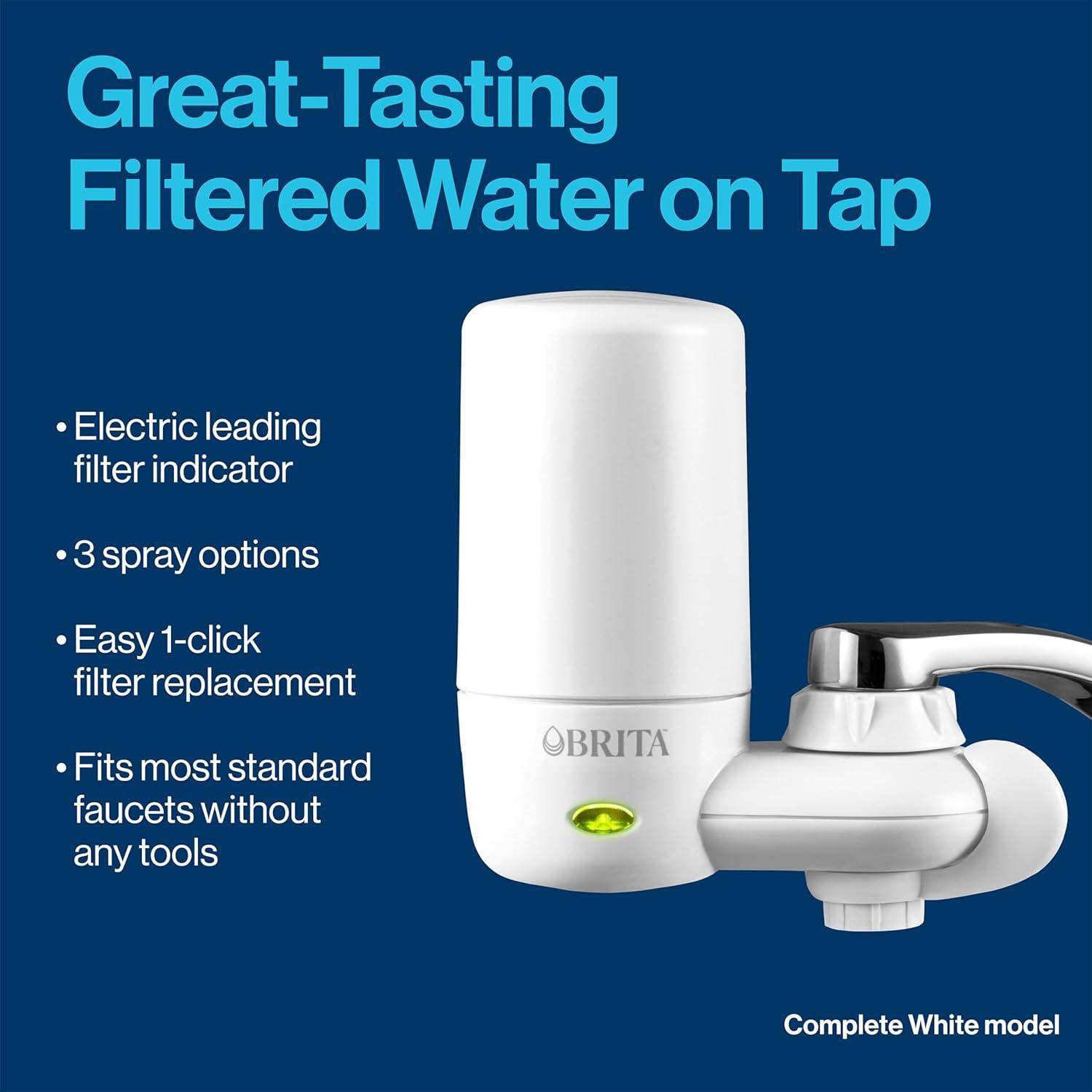 Brita Complete Tap Water Faucet Replacement Filters, 2 Count - Chrome