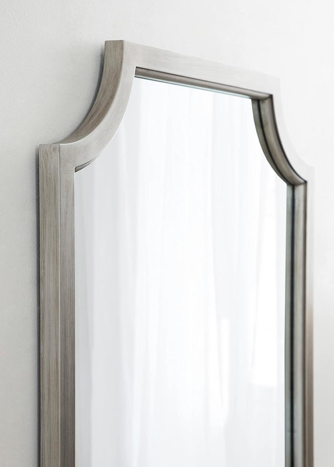 Kate and Laurel Hogan Scalloped MDF Scallop Mirror, 24x36, Silver