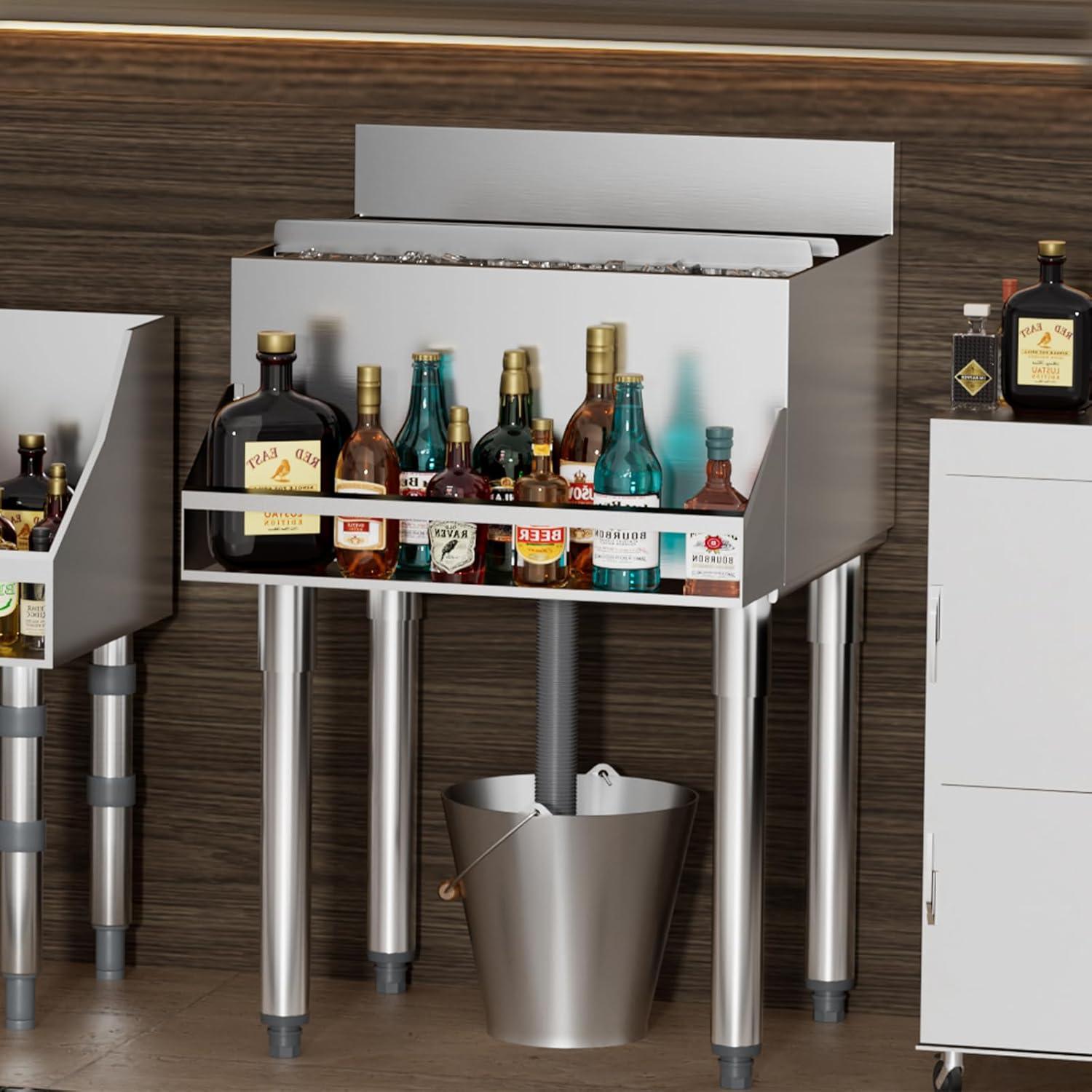 VEVOR 32qt Rolling Ice Chest Cooler Cart Outdoor Stand Up Cooling Bin on Wheels