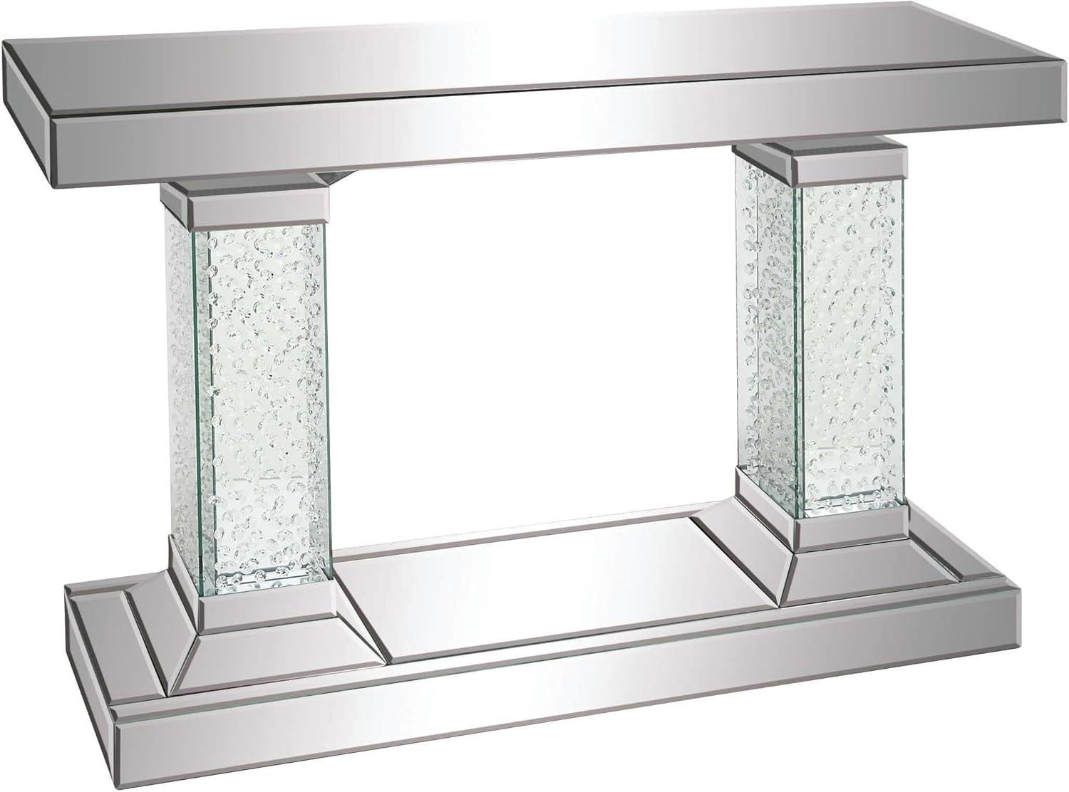 Olivia & May Glam Wood Console Table Clear