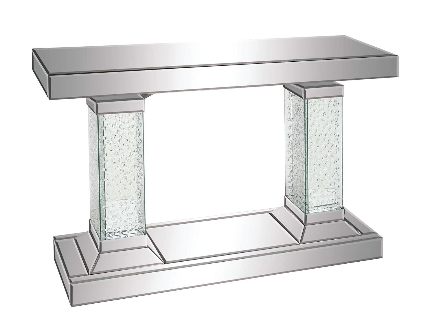 Olivia & May Glam Wood Console Table Clear