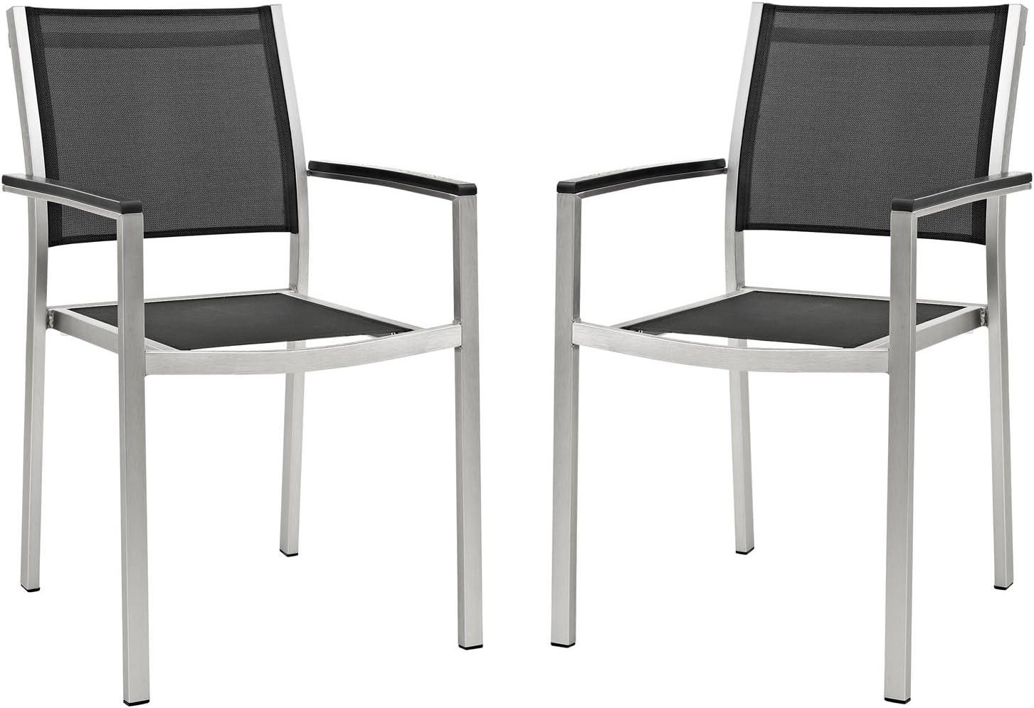 Modway Shore Dining Chair Outdoor Patio Aluminum (Set of 2)