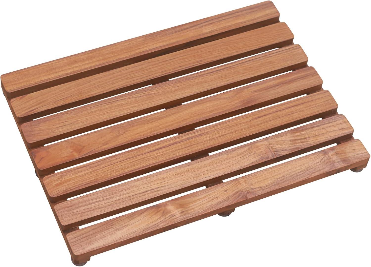 24" x 18" Teak Wood Non-Slip Shower Mat