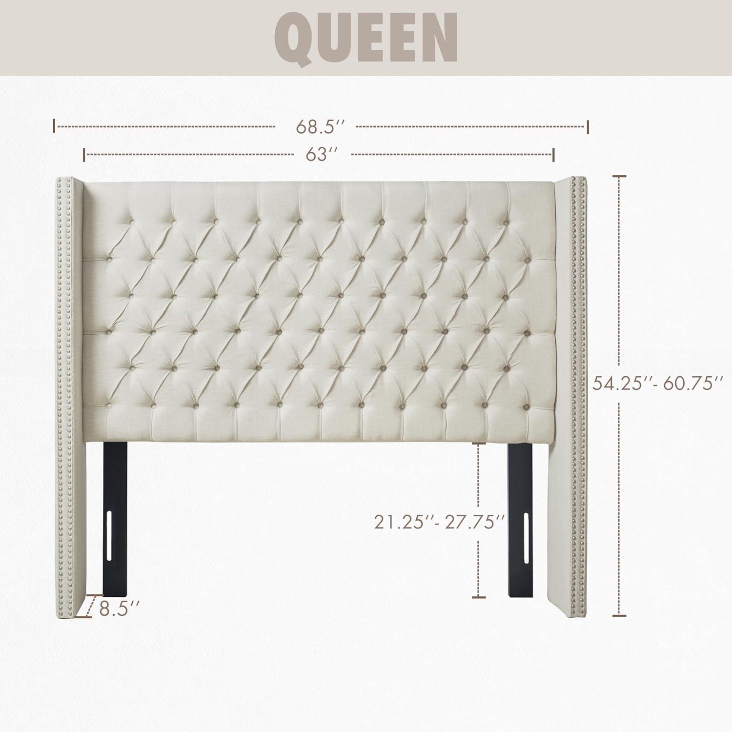 Amelia Upholstery Headboard Cream Queen