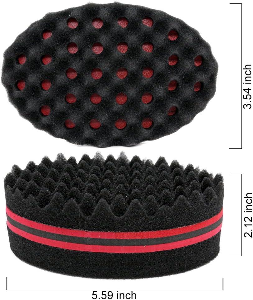 BEWAVE Big Holes Barber Hair Brush Sponge Dreads Locking Twist Afro Curl Coil Wave Hair Care Tool (2 Count)