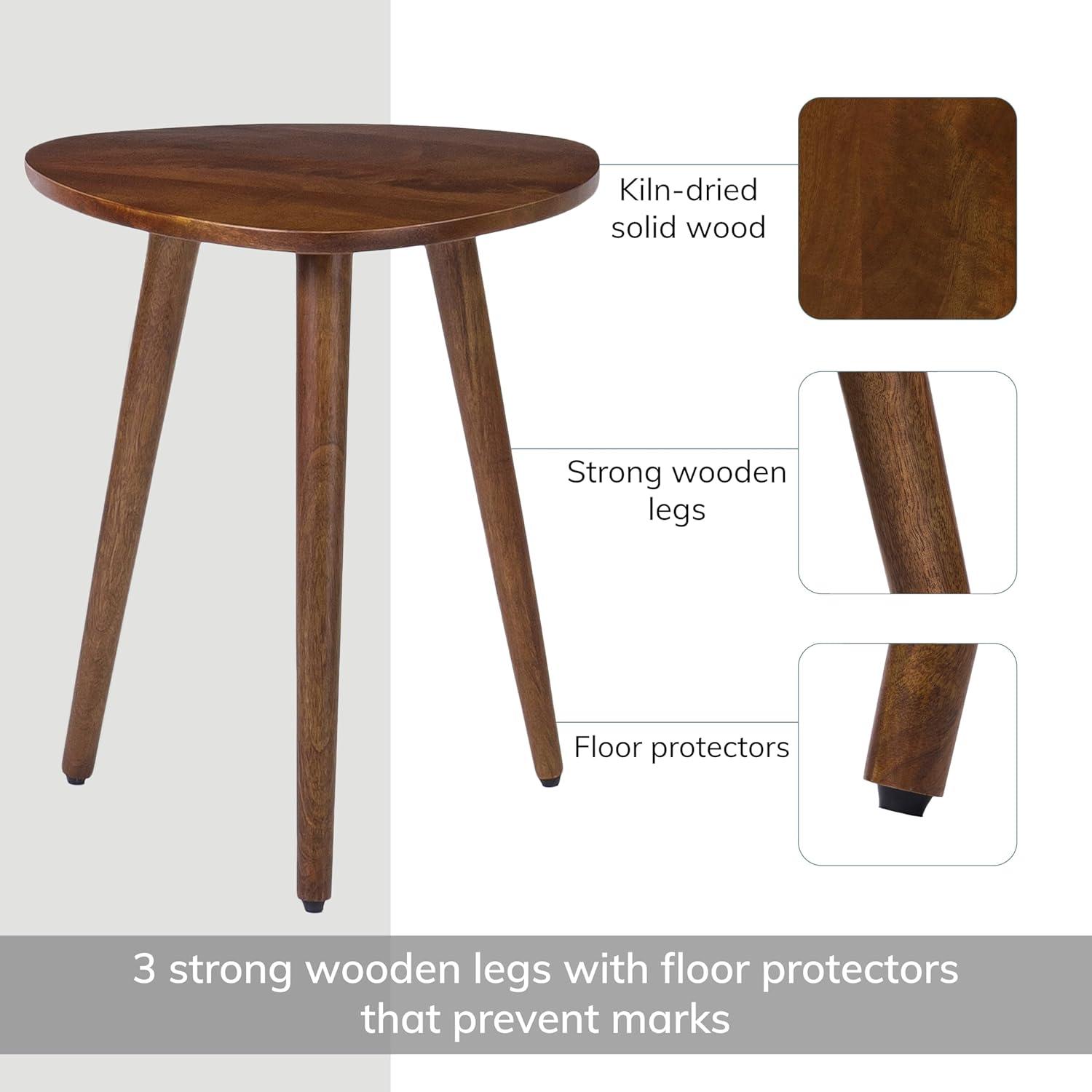 Bax Solid Wood 3 Legs End Table