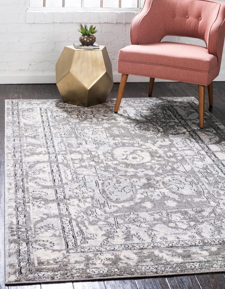 Reversible Easy-Care La Jolla 9' x 12' Gray Synthetic Rug